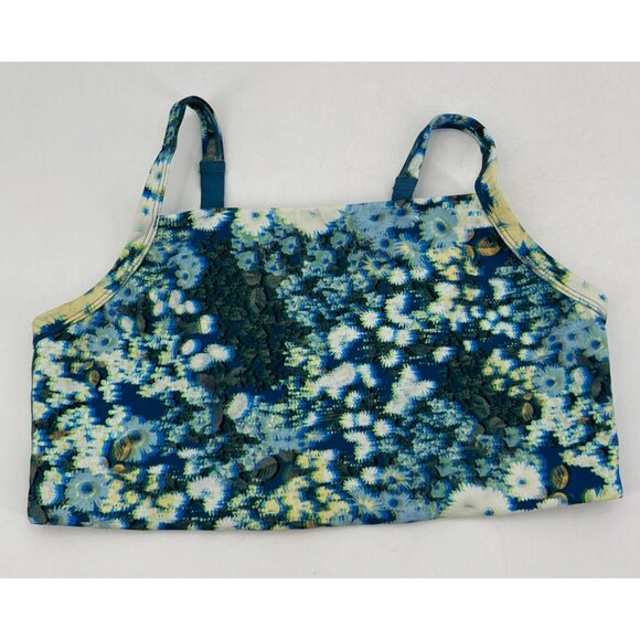 Offline By Aerie Womens Floral Sports Bra Large Blue - Picture 2 of 8
